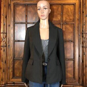 Nine West Charcoal Gray Premium Wide Lapel Blazer